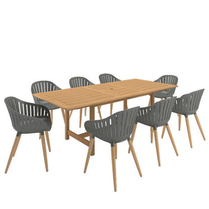 SCDIANREC-8CANNESGR-LOT Outdoor/Patio Furniture/Patio Dining Sets