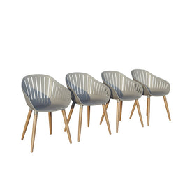 Amazonia Four-Piece Eucalyptus Wood Chairs Set