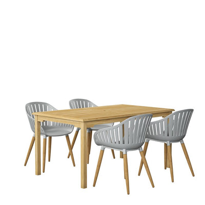 SCMALREC-4CANNESGR-LOT Outdoor/Patio Furniture/Patio Dining Sets
