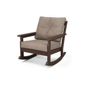 Vineyard Deep Seating Rocking Chair - Mahogany/Spiced Burlap