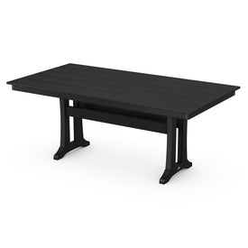 Farmhouse Trestle 37" x 72" Dining Table - Black
