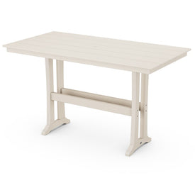 Farmhouse Trestle 37" x 72" Bar Table - Sand