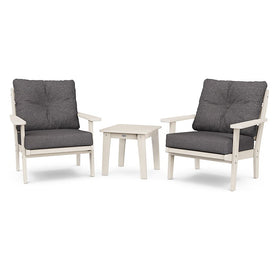 Lakeside Three-Piece Deep Seating Chair Set - Sand/Ash Charcoal