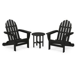 Classic Folding Adirondack Three-Piece Set - Black