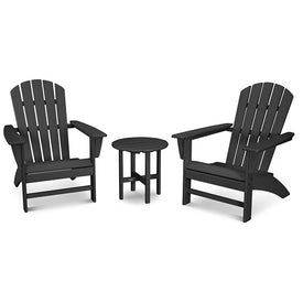 Nautical Three-Piece Adirondack Set - Black