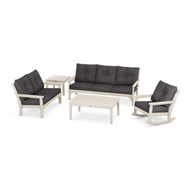 Vineyard Six-Piece Deep Seating Set - Sand/Antler Charcoal