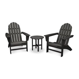 Vineyard Three-Piece Adirondack Set - Black