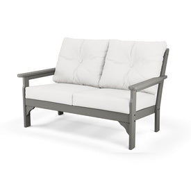 Vineyard Deep Seating Settee - Slate Gray/Textured Linen