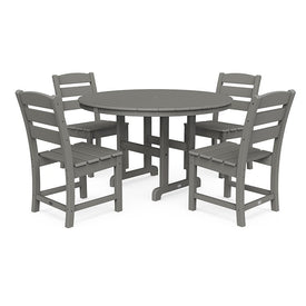Lakeside Five-Piece Round Side Chair Dining Set - Slate Gray