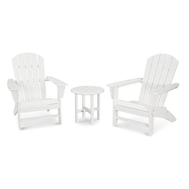 Nautical Three-Piece Adirondack Set - White
