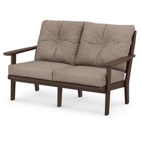 Lakeside Deep Seating Loveseat - Mahogany/Spiced Burlap