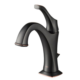 Arlo Oil Rubbed Bronze Single Handle Basin Bathroom Faucet with Lift Rod Drain and Deck Plate