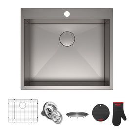 Pax 25" Single Bowl Zero-Radius Stainless Steel Drop-In Kitchen Sink with One Hole