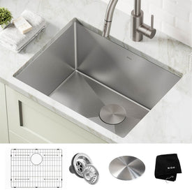 Standart Pro 24" Single Bowl 16-Gauge Stainless Steel Undermount Laundry/Utility Sink