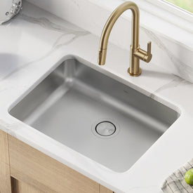 KRAUS Dex 25" Undermount 16 Gauge Stainless Steel Single Bowl ADA Kitchen Sink
