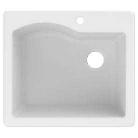 Quarza 25" Single Bowl Granite Dual-Mount Kitchen Sink