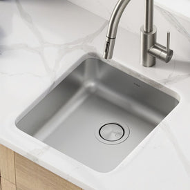 Dex 17" Single Bowl 16-Gauge Antibacterial Stainless Steel ADA Undermount Kitchen Sink