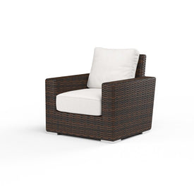 Montecito Club Chair with Cushions and Self Welt - Canvas Flax