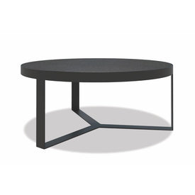 Contemporary 38" Round Coffee Table with Honed Granite Top - Graphite Finish