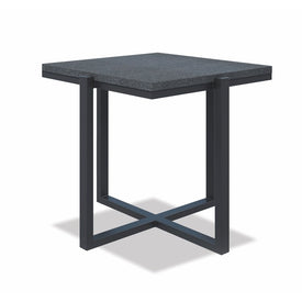 Square End Table with Honed Granite - Slate