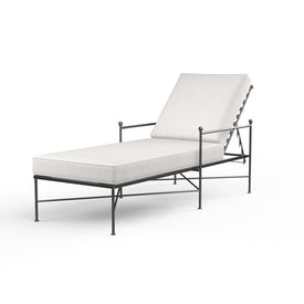 Provence Chaise Lounge with Cushions with Self Welt - Canvas Flax
