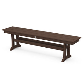 Farmhouse Trestle 65" Bench - Mahogany