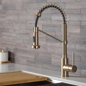 Bolden Commercial-Style Pull Down Kitchen Faucet and Purita Water Filter Faucet Combo