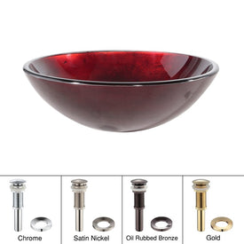 Irruption Glass Vessel Sink with Pop-Up Drain and Mounting Ring
