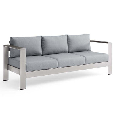 Product Image: EEI-3917-SLV-GRY Outdoor/Patio Furniture/Outdoor Sofas