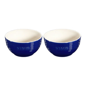 Two-Piece Large Ceramic Universal Bowl Set - Dark Blue