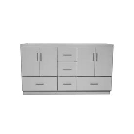 Simplicity Slab 60"W x 21"D x 34.5"H Single Bathroom Vanity Cabinet Only with Center Drawers