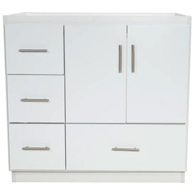 Simplicity Slab 36"W x 21"D x 34.5"H Single Bathroom Vanity Cabinet Only with Left Drawers