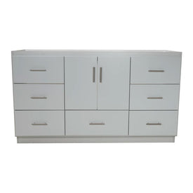 Simplicity Slab 60"W x 21"D x 34.5"H Single Bathroom Vanity Cabinet Only with Side Drawers