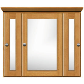 Simplicity Ultraline 30"W x 27"H x 6.5"D Framed Tri-View Surface-Mount Bathroom Medicine Cabinet