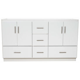 Simplicity Slab 60"W x 21"D x 34.5"H Single Bathroom Vanity Cabinet Only with Center Drawers