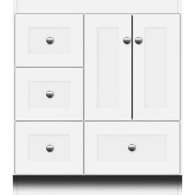 Simplicity Shaker 30"W x 21"D x 34.5"H Single Bathroom Vanity Cabinet Only with Left Drawers