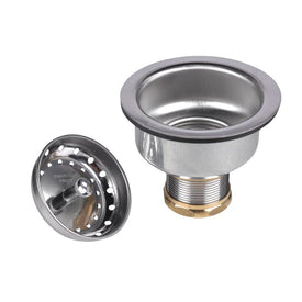 Basket Strainer with Brass Nut Chrome Stainless Steel