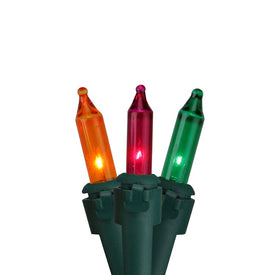 50-Count Multi-Color Mardi Gras Mini Light Set with 10' Green Wire