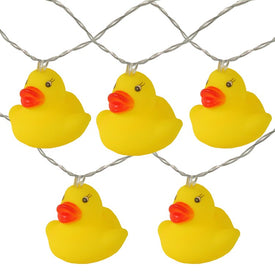 10-Count Yellow Rubber Ducky LED Summer String Lights with 4.5' Clear Wire