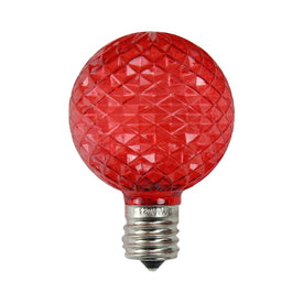 Replacement Red Faceted LED G50 Christmas Replacement Bulbs 25-Pack