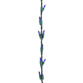 100-Count Blue Mini Garland Christmas Light Set with 9' Green Wire
