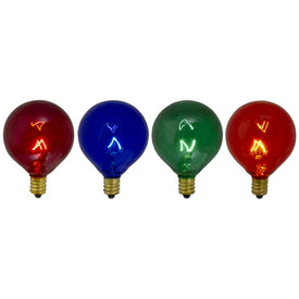 Replacement Transparent Multi-Color G50 Globe Christmas Light Bulbs 4-Pack