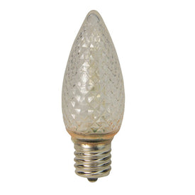 Replacement Faceted Transparent Cool White LED C9 Christmas Light Bulbs Pack of 4