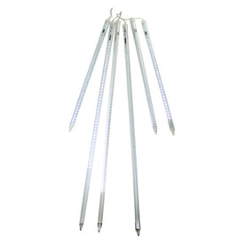 6-Count White LED Dripping Icicle Snowfall Christmas Light Tubes with 21' Clear Wire