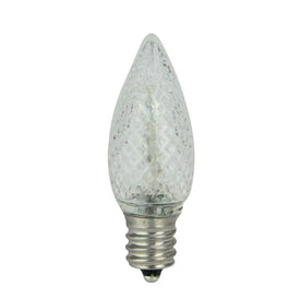 Replacement Faceted Transparent Cool White LED C7 Christmas Light Bulbs Pack of 4