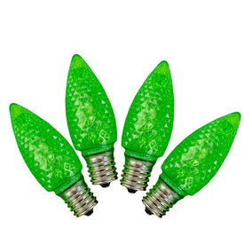 Replacement Transparent Green LED C9 Christmas Light Bulbs Pack of 4