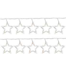 100-Count Clear Twinkling Star Icicle Christmas Light Set with 10.1' White Wire
