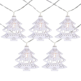 10-Count Warm White Tree with Deer Battery-Operated LED Christmas Lights with 3' Clear Wire
