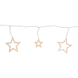 6-Count Clear Star-shaped Icicle Christmas Light Set with 9' White Wire