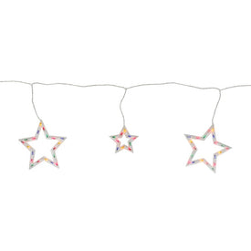 100-Count Multi-Color Star-shaped Mini Icicle Christmas Light Set with 7' White Wire